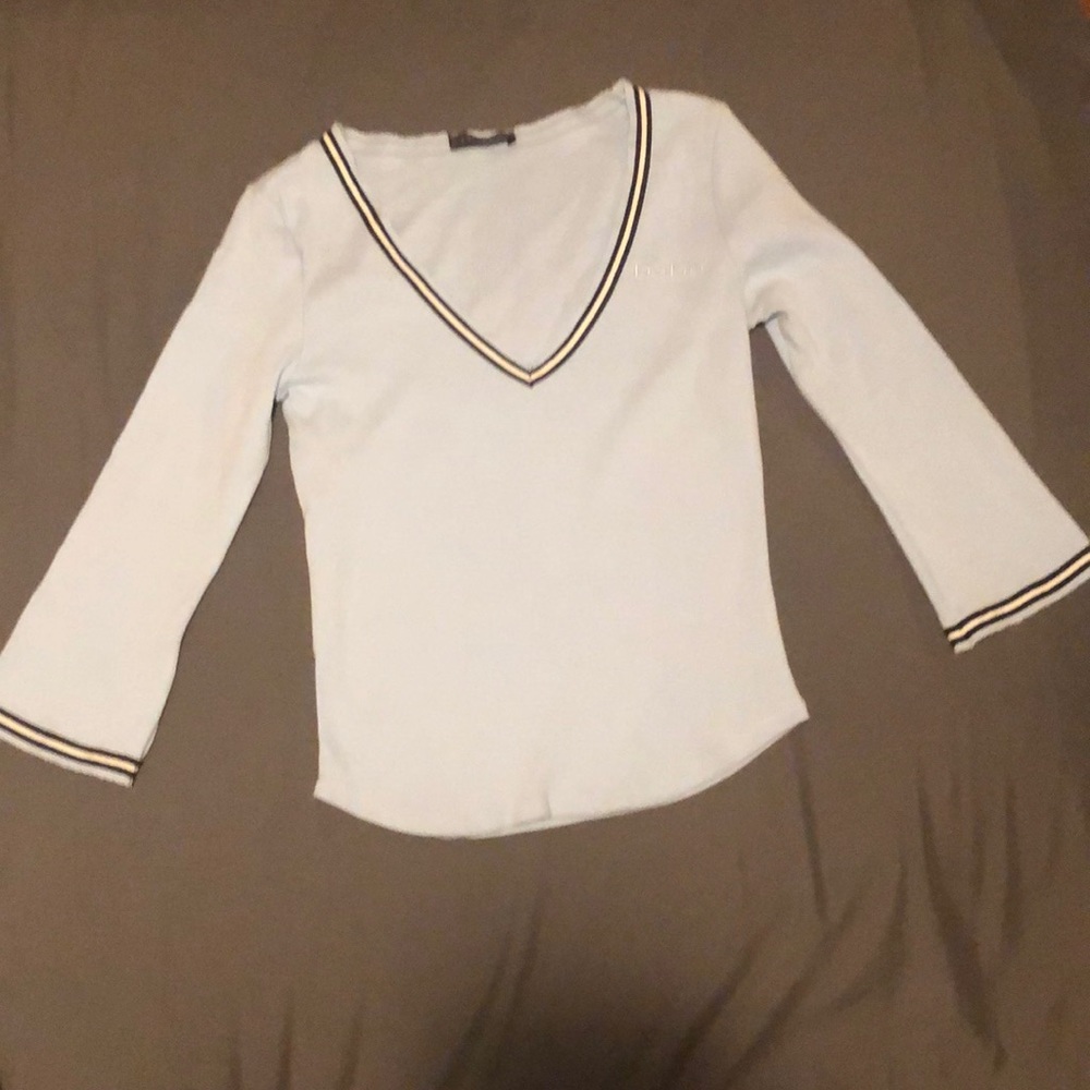 Bebe baby blue flare sleeve sweater